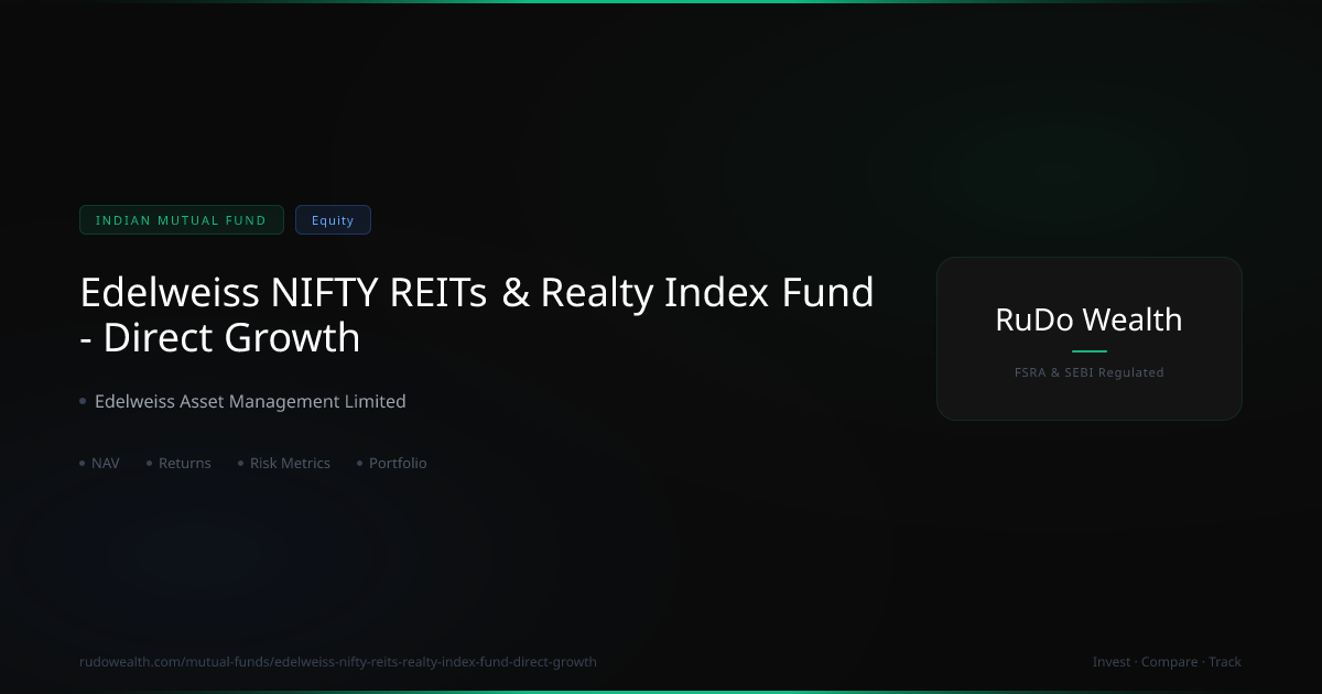 Edelweiss NIFTY REITs & Realty Index Fund Direct Growth: NAV, Returns ...