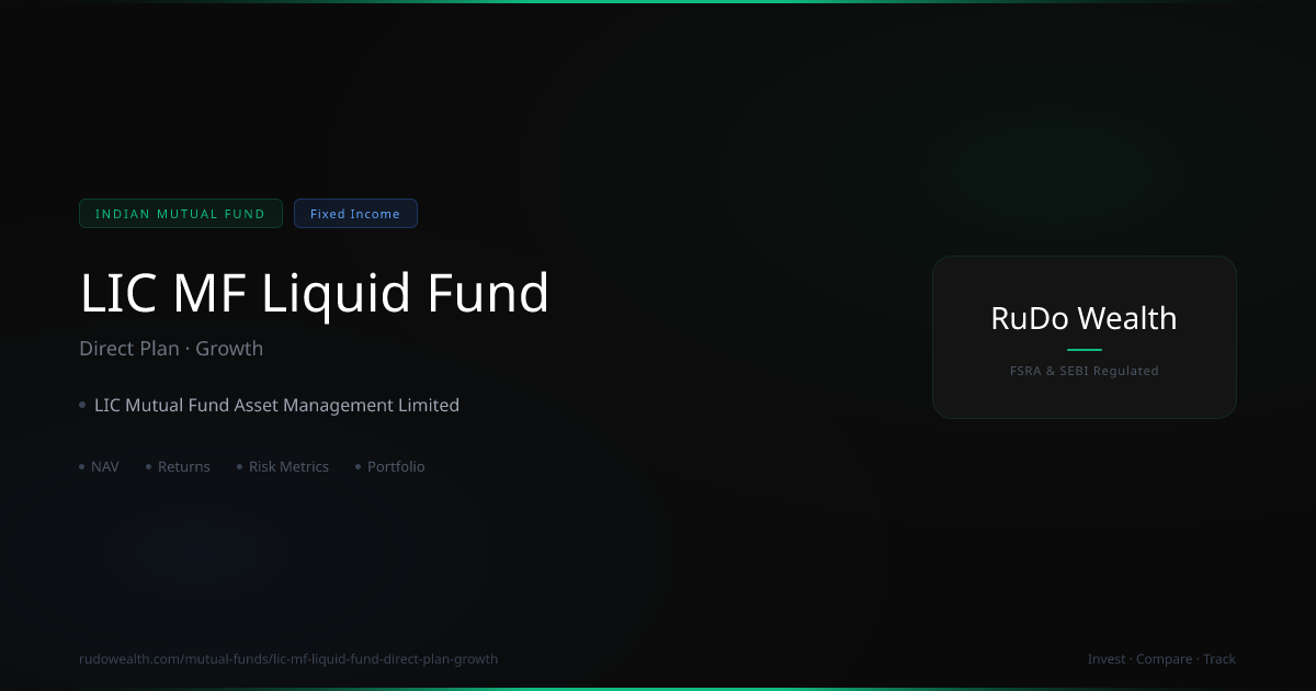 LIC MF Liquid Fund Direct Plan Growth: NAV, Returns vs CRISIL Liquid Fund