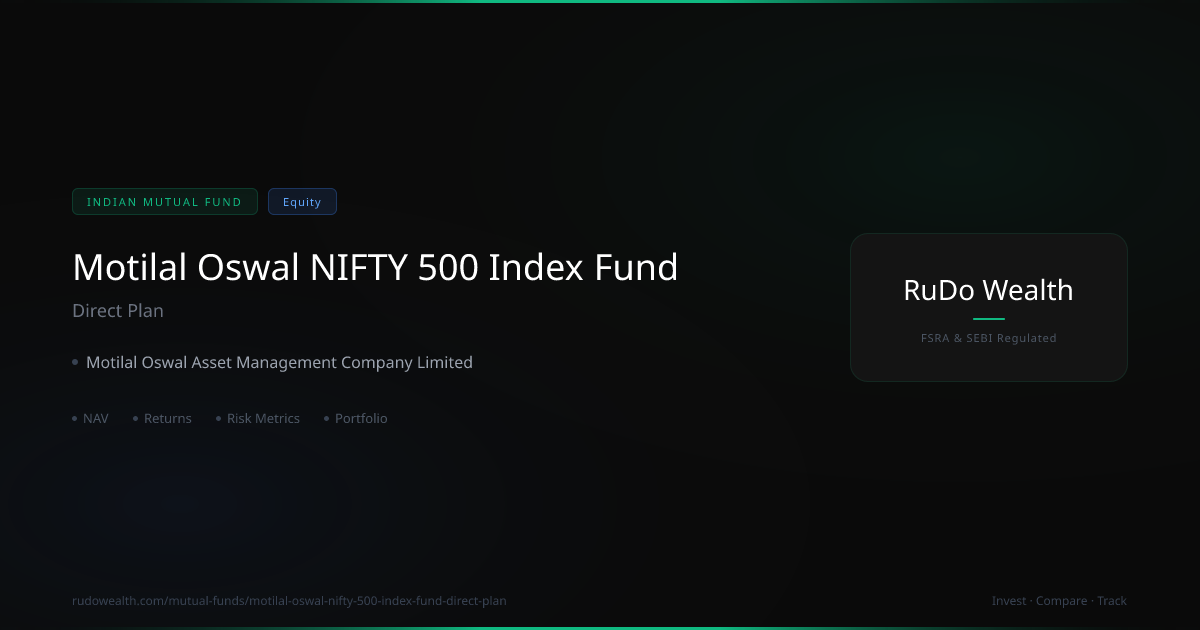 Motilal Oswal NIFTY 500 Index Fund Direct Plan: NAV, Returns vs NIFTY 500