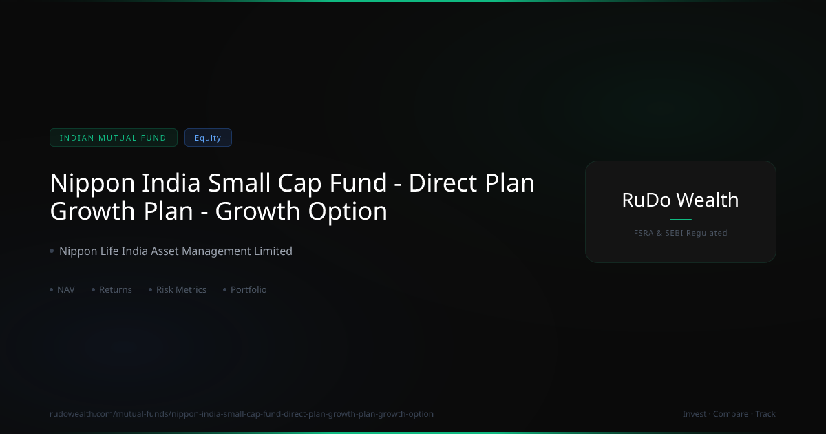 Nippon India Small Cap Fund Direct Plan Growth Plan Growth Option: NAV ...