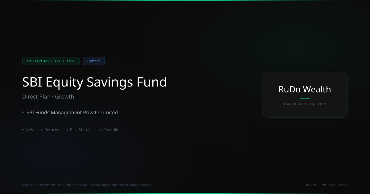 SBI Equity Savings Fund Direct Plan Growth: NAV, Returns vs NIFTY ...