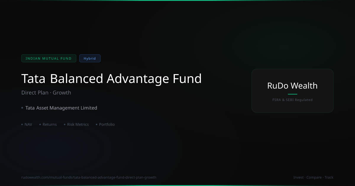 Tata Balanced Advantage Fund Direct Plan Growth: NAV, Returns vs CRISIL ...