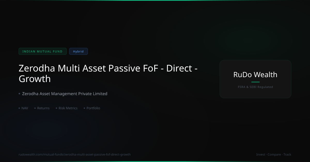 Zerodha Multi Asset Passive FoF Direct Growth: NAV, Returns vs NIFTY ...